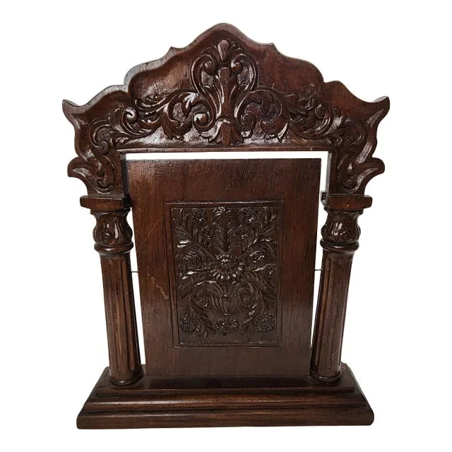 Antique Victorian Oak Candlelight Screen Block, Circa 1850-1875