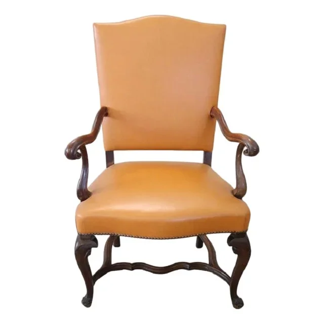 Antique Walnut Armchair, Late 19th Century
