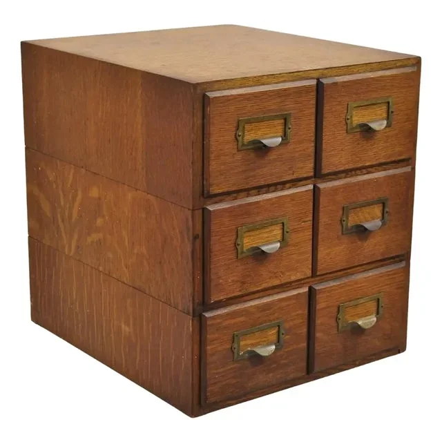 Antique Weis Mission Arts & Crafts Oak Stacking Letter File Cabinet – 3 Stack
