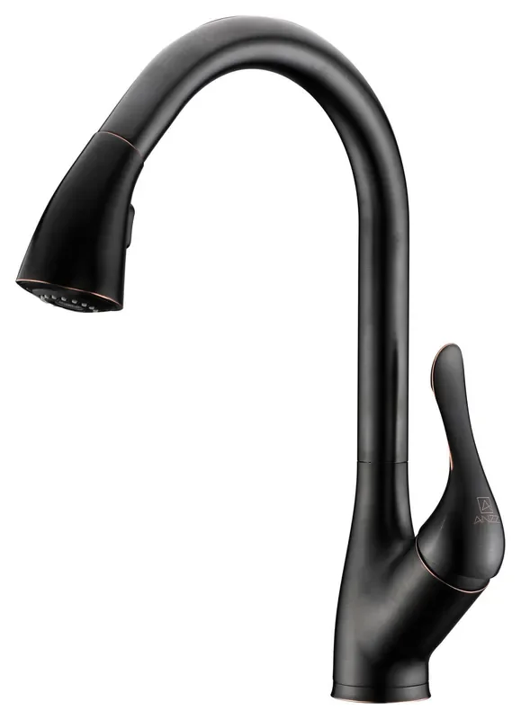 ANZZI Accent Series Single-handle Pull-down Sprayer Kitchen Faucet In Oil Rubbed Bronze – KF-AZ031ORB