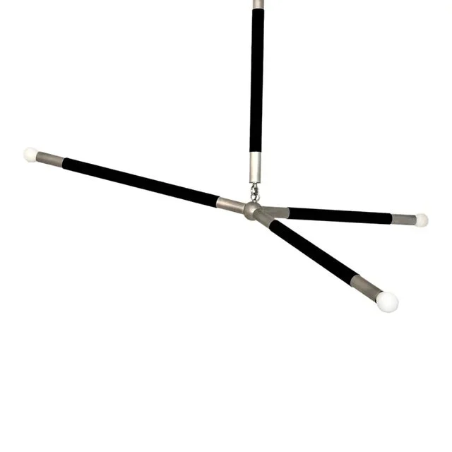Apparatus Studio Small Arrow Light in Black Suede and Tarnished Silver
