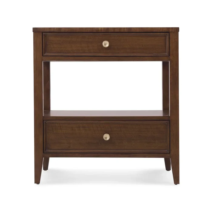 Archives 2-Drawer Nightstand with Open Storage