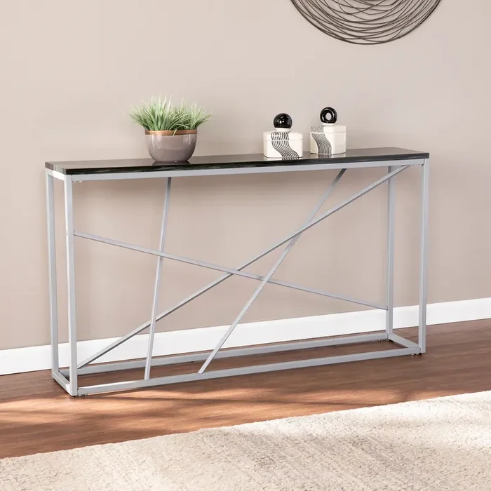Arendal Faux Stone Skinny Console Table – Cm1652
