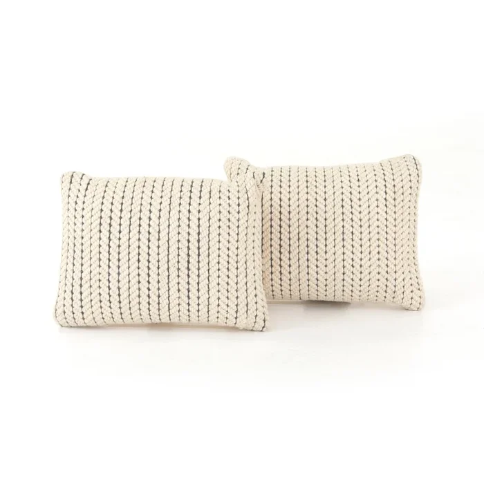 Ari Rope Weave Pillow, Set Of 2-16×24″
