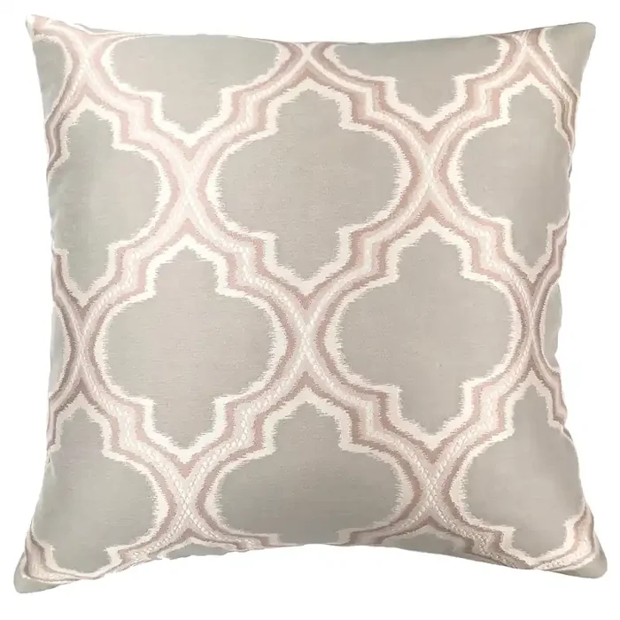 Aria Contemporary Decorative Feather And Down Throw Pillow In Dove Jacquard Fabric