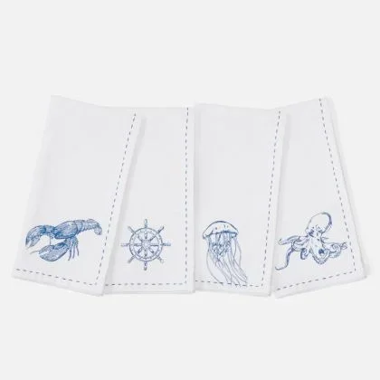 Ariel Sealife Napkin by Blue Pheasant