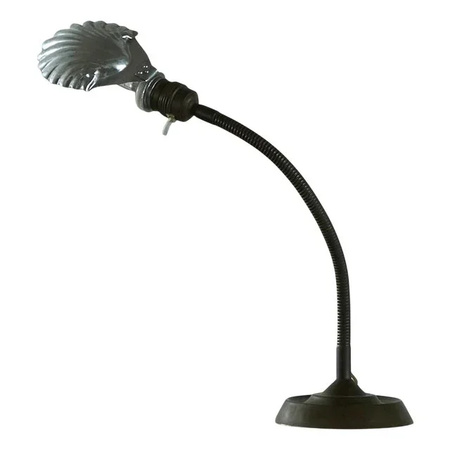 Art Deco Adjustable Shell Shade Table Lamp, Belgium, 1930s