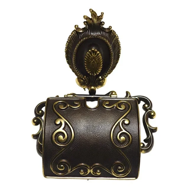 Art Deco Bronze Brass Toilet Roll Holder by Chiarini, 1940s