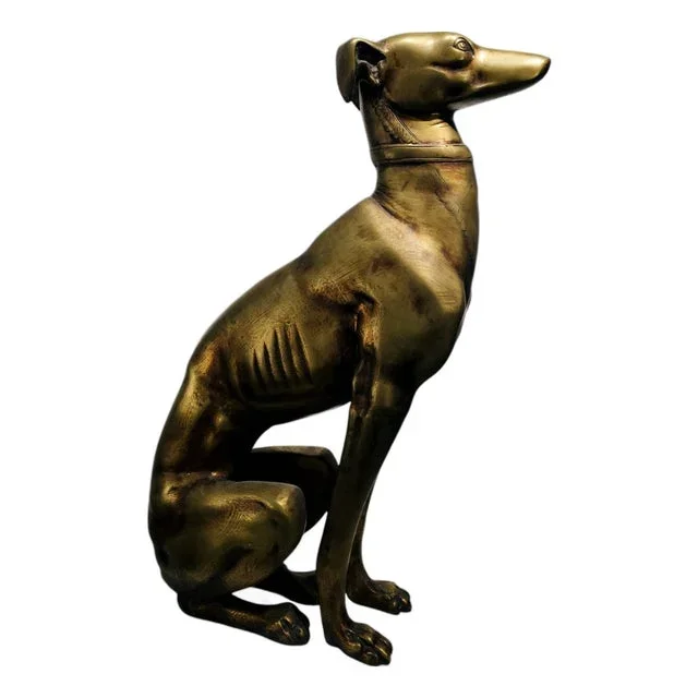 Art Deco Bronze Greyhound Statue, 1920s-1940s