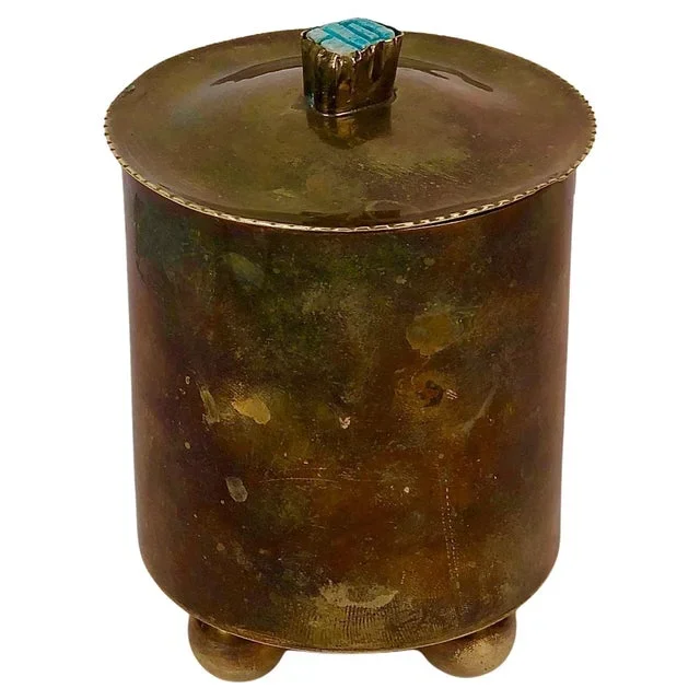 Art Deco Cigarette Container in Brass, 1925