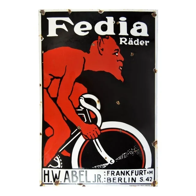 Art Deco Enamel Advertising Sign, 1930s