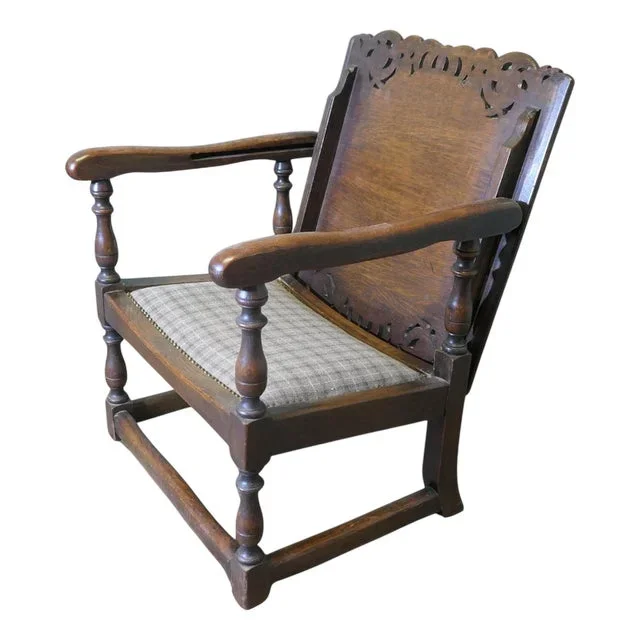 Art Deco Oak Monks Bench, 1930s