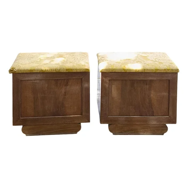 Art Deco Ottomans, Set of 2