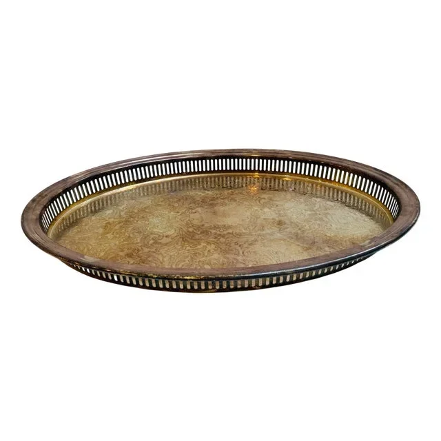 Art Deco Silver-Plated Tray from Christofle Fleuron, 1920s