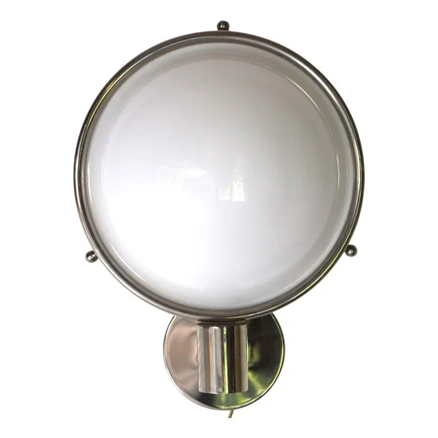 Art Deco Wall Lamp in Brass and Opal Glass by Carl Witzmann, 1970s