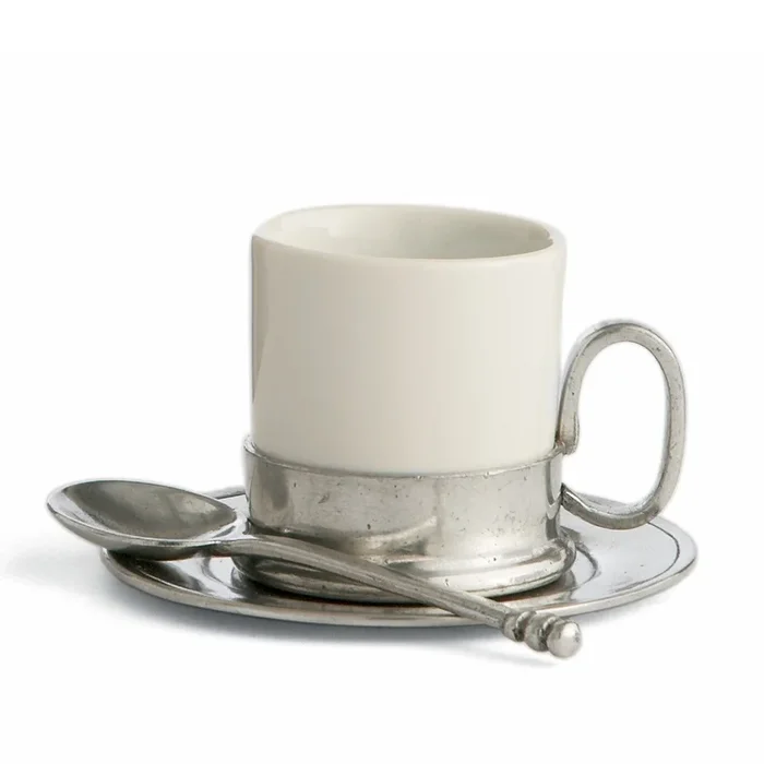 ARTE ITALICA: Tuscan Espresso Cup and Saucer with Spoon