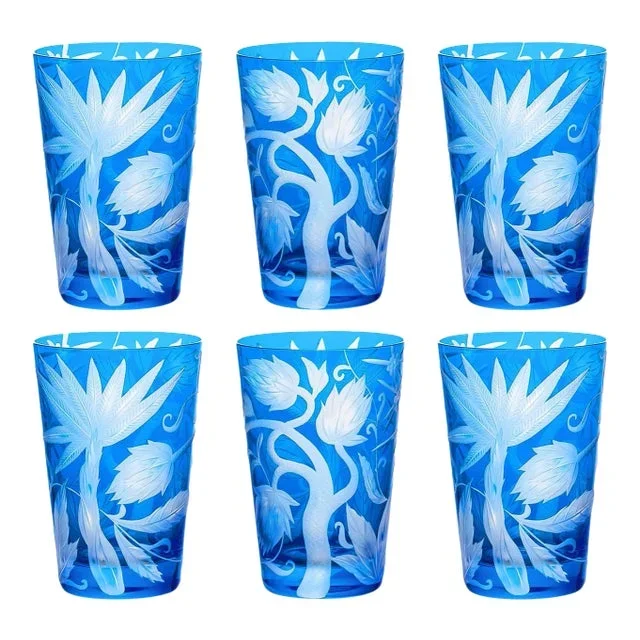 ARTEL Jungle Deco Tumbler in Azure – Set of 6