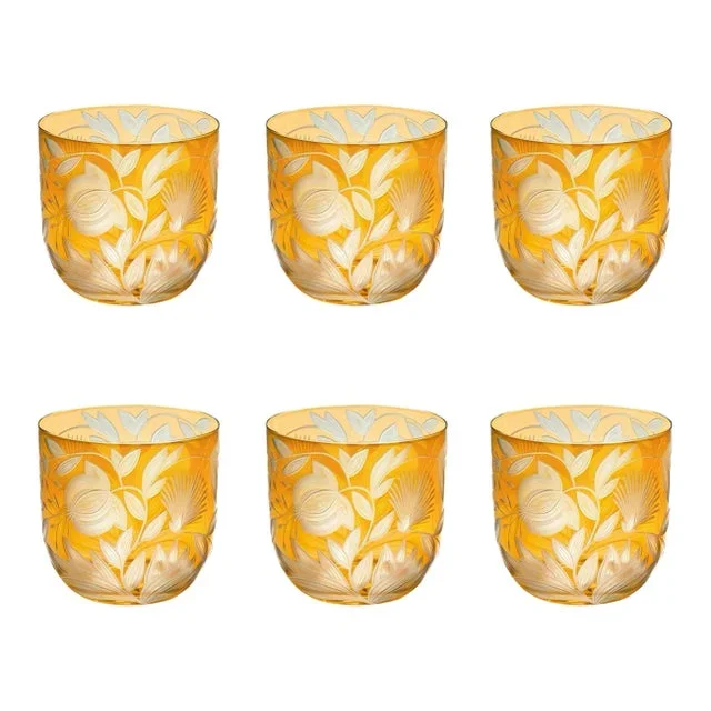 ARTEL Verdure Whiskey Glasses, Set of 6, Amber