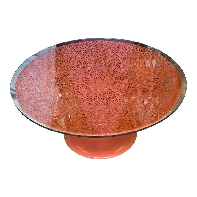 Artistica Seascape Cocktail Table. Coral Patterned.
