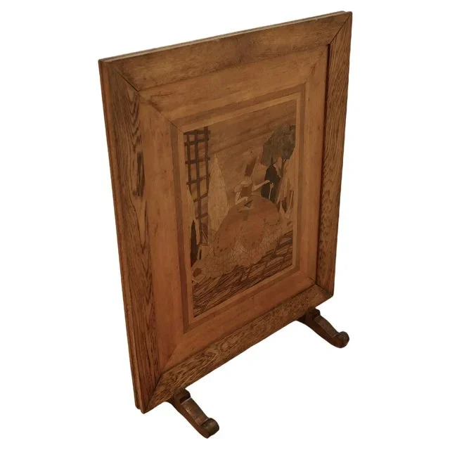 Arts and Crafts Marquetry Fire Screen, 1930s