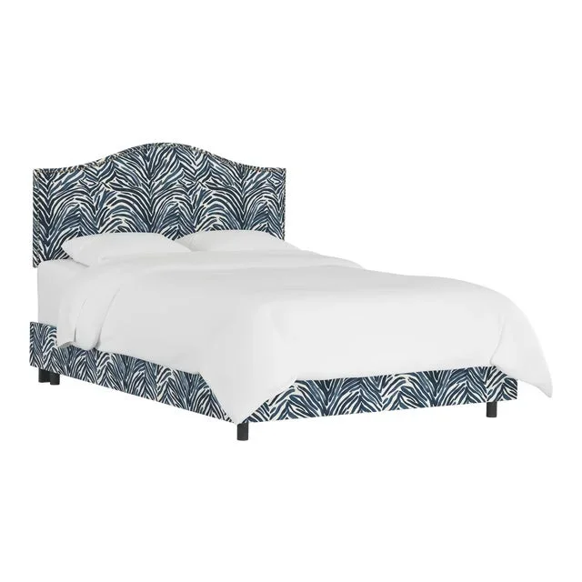 Ashland Bed in Blue Washed Zebra, Queen
