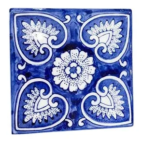 Asian Blue and White Ceramic Coaster