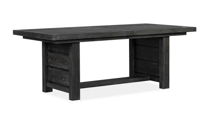 Aspen Valley Trestle Dining Table & 4 Upholstered Chairs in Ravenwood Black
