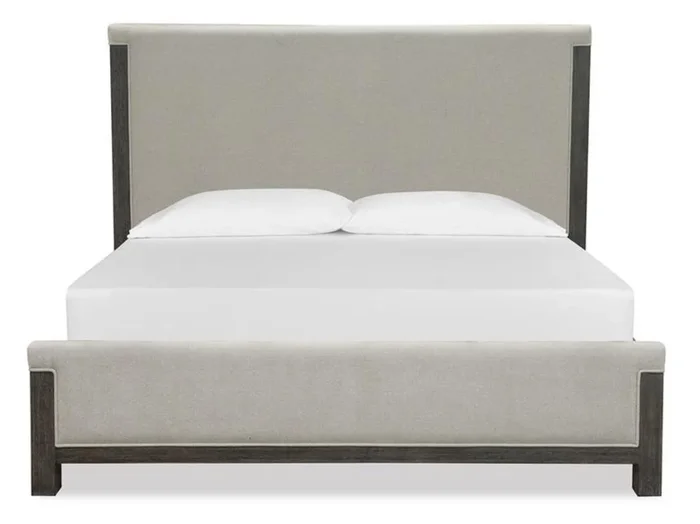 Aspen Valley Upholstered Panel Bed in Black, Eastern King