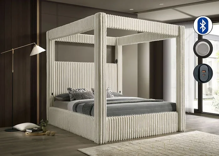 Atlam Cream Queen Platform Bed