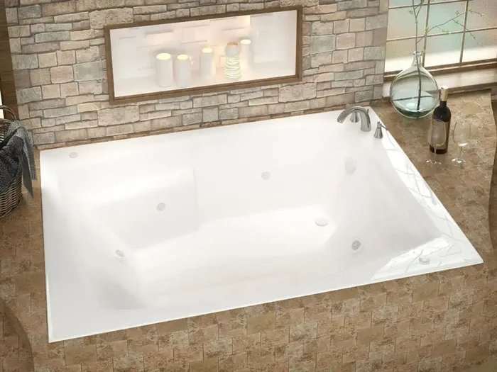 Atlantis Whirlpools Caresse 54 x 72 Rectangular Whirlpool Jetted Bathtub – 5472CWR