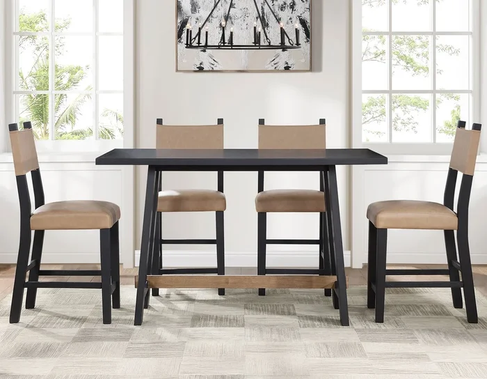 Aubrey Black Counter Height Dining Set