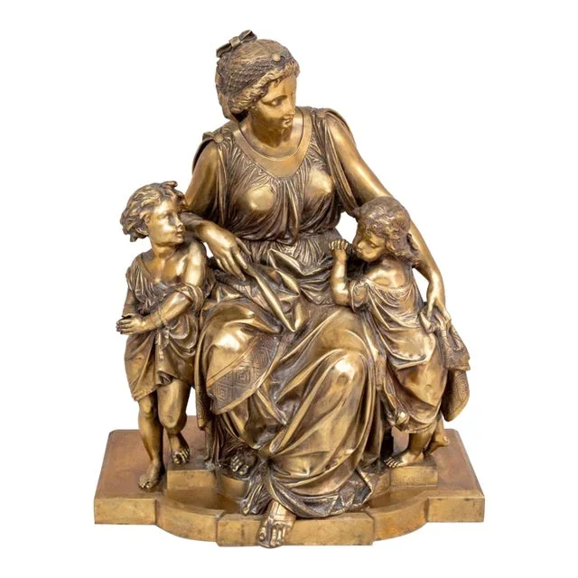 Auguste Carrier Figural Group Gilt Bronze