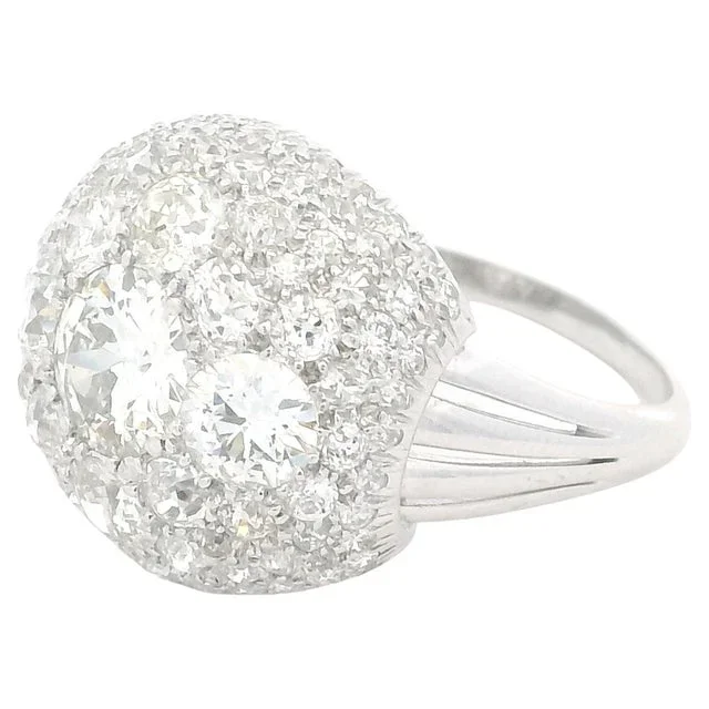 B & Sons Art Deco Platinum IGI Certifed Dimond Ring
