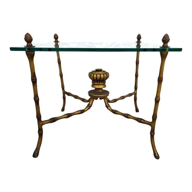 Bagues Style Faux Bamboo End Table 1960s