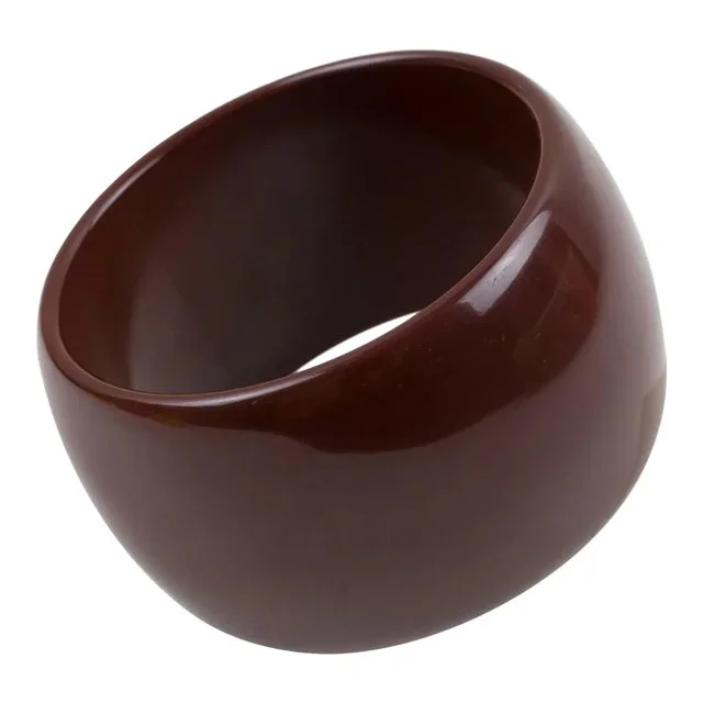 Bakelite Oversized Bracelet Bangle Merlot Red