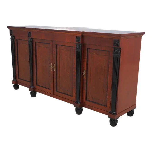 Baker Neoclassical Mahogany Sideboard Credenza