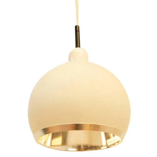Ball Lamp in White Painted Metal, 1970s