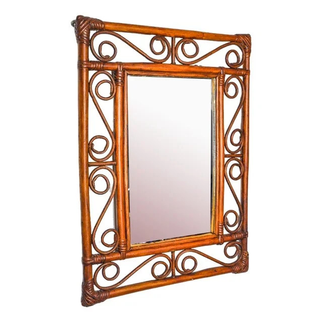 Bamboo Mirror, Italy, 1970s