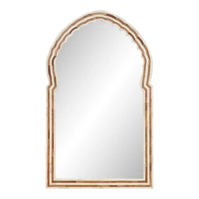Bardot Large Bone & Wood Mirror