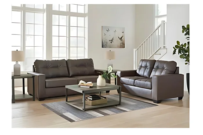 Barlin Mills Sofa & Loveseat in Umber