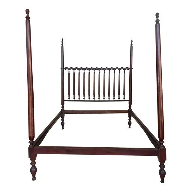 Baroque 4-Poster Queen Bed, 1890s