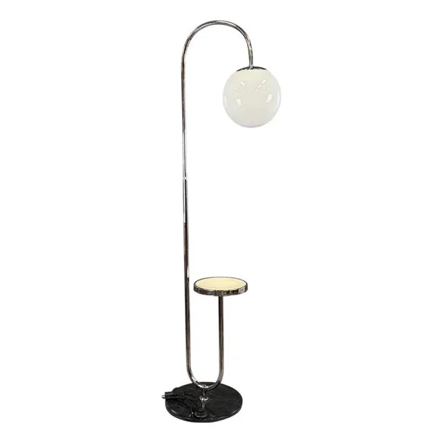 Bauhaus Chrome and Marble Floor Lamp, 1930s