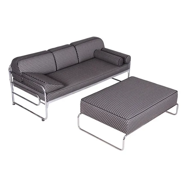 Bauhaus Ottoman in Chrome, 1930s