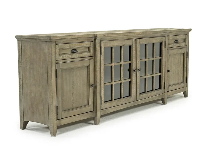 Bay Creek Media Console in Light Gray w/ USB Charger, 90 Inch