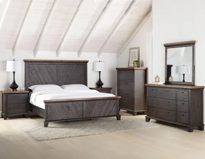 Bear Creek Brown 4-Piece Queen Set (Q Bed/NS/Dresser/Mir)