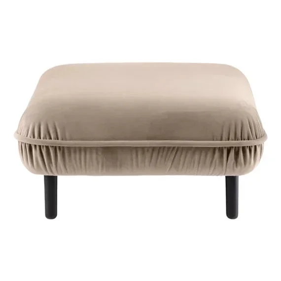 Beige Velour Bean Pouf from Emko
