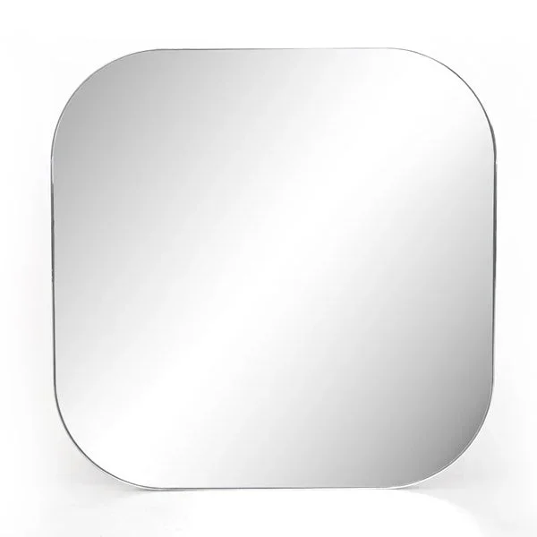 Bellvue Square Mirror-Shiny Steel