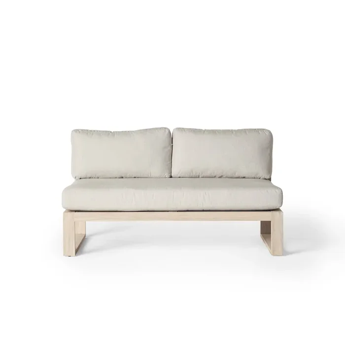 Belvedere Sectional Armless Loveseat in Weathered Teak