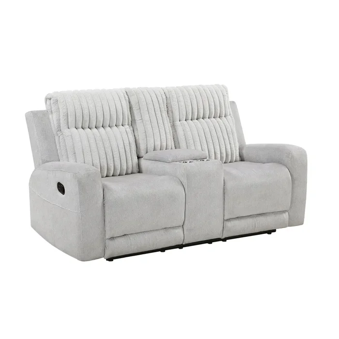 Benton Light Gray Double Reclining Love Seat