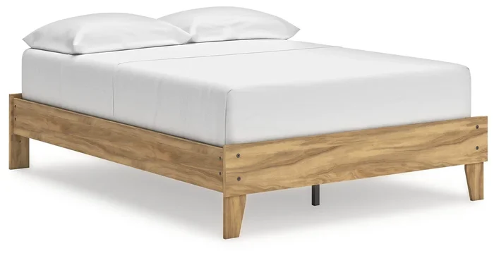 Bermacy Light Brown Full Platform Base Bed